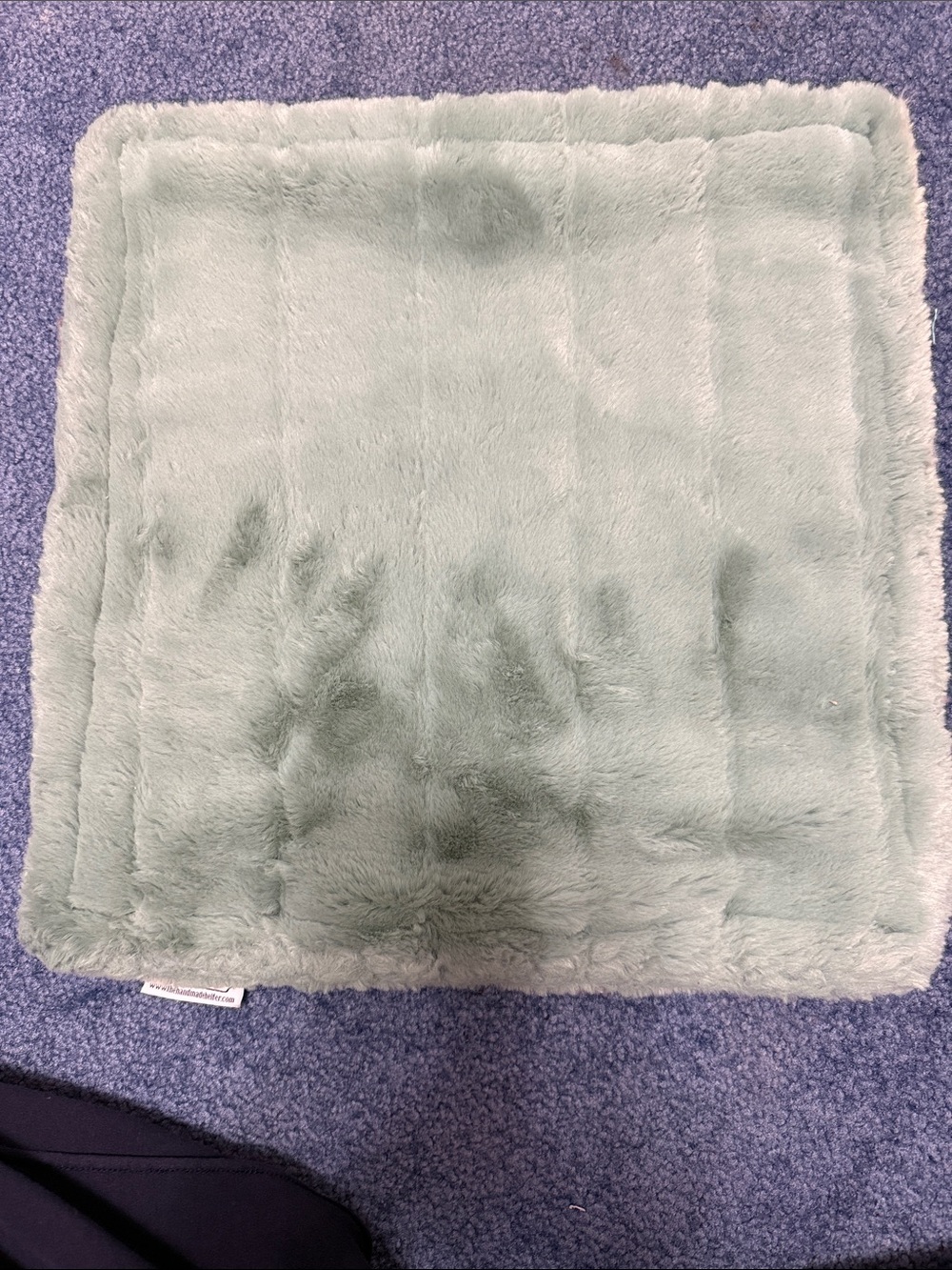 16X16 Lovey mint green and gray Minky from The Handmade Heifer